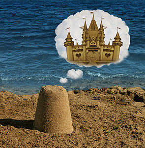 卡特尔把大积极的形象化符号看作个普通的基本沙形梦想,把伟大想象成座雄伟的城堡,个隐喻,想象未来的潜力成功集中商业背景