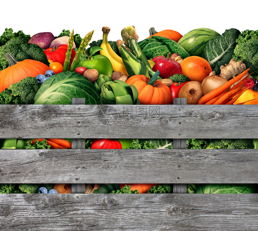 水果蔬菜农贸市场收获,各种天然生果蔬菜健康的机食品,个乡村木箱个象征,以生活良好的营养生活方式图片