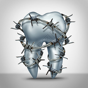 牙痛牙痛种人类磨牙符号,用锋利的铁丝网牙医,比喻敏感的牙齿由良的口腔舌炎蛀牙引的感染图片