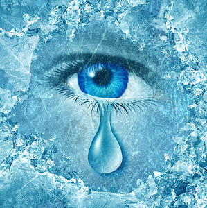 冬季布鲁斯季节情感障碍抑郁冷灰色季节孤独的焦虑情感危机的,个人的眼球,冰后哭泣,悲伤的隐喻背景图片