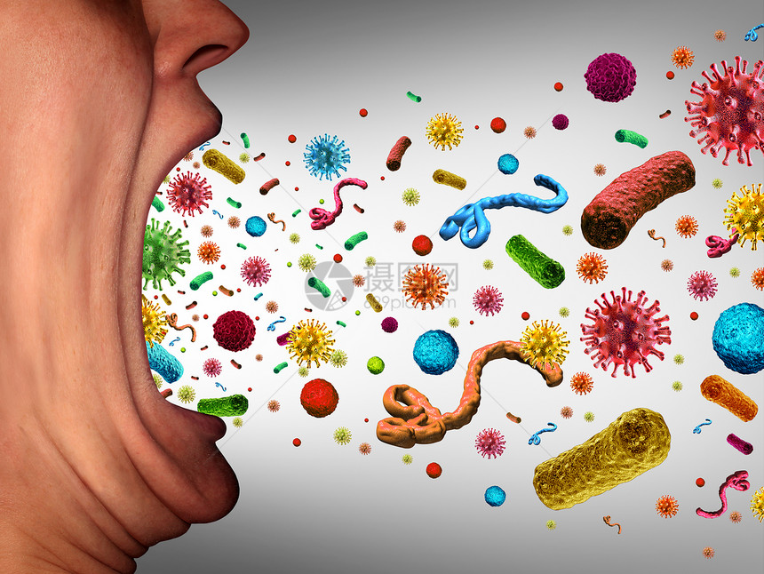 张开的嘴空气传播细菌
