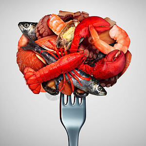 海鲜的贝类甲壳动物鱼类聚集个叉子上,顿来自海洋的新鲜大餐,龙虾蒸蛤贻贝,虾,章鱼沙丁鱼个海洋美食晚背景图片