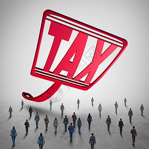 高税收挑战营业税个苍蝇拍与文本挑战群人财务会计符号的税法问题债务危险与三维插图元素背景