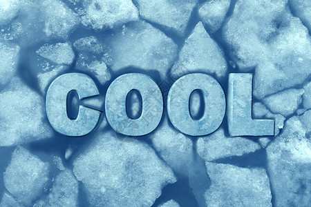 冷冰符号文字,冰冻水中制冷空调的舒适符号与三维插图元素图片