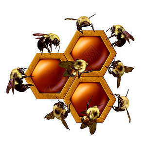 开豪车蜜蜂元素队合作项目,工作蜜蜂,个协调的队,构建个几何蜂蜜梳子,个商业伙伴关系隐喻与三维插图元素背景
