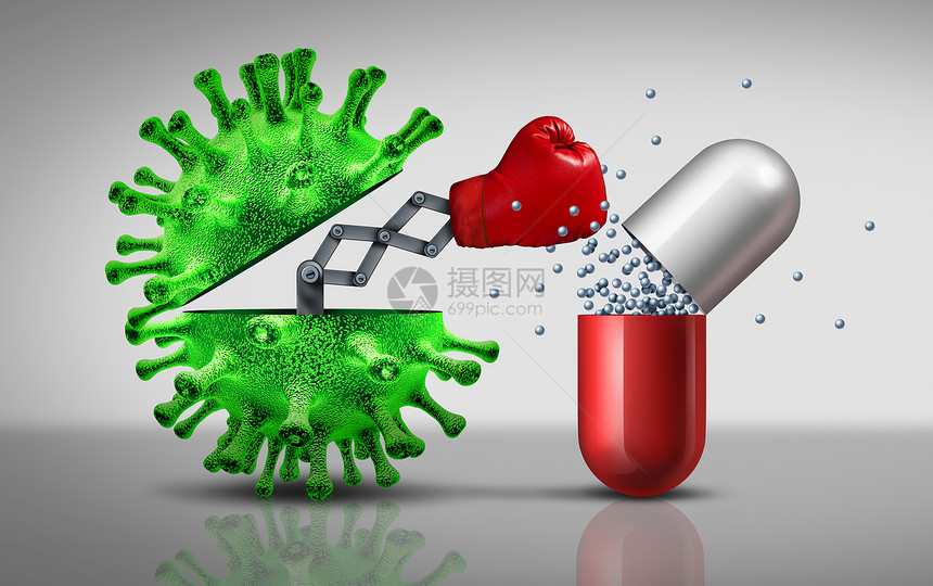 抗生素耐药病种致命的突变病细胞,攻击种药物药丸,以穿孔医学病理疾病的风险3D插图图片