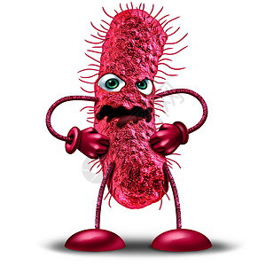红色小怪物便签卡通细菌角色红色疾病怪物生物健康医学医学病理符号病原体剪辑艺术图标白色背景上3D插图卡通细菌字符背景