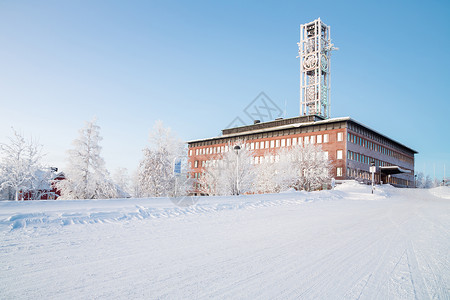建筑基鲁纳市政厅黄昏黄昏瑞典图片