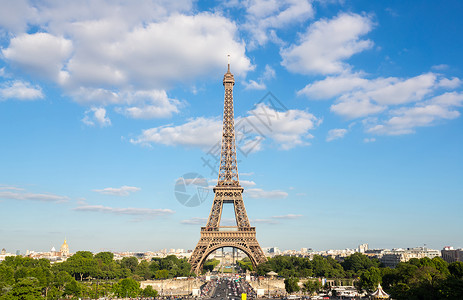 埃菲尔铁塔与蓝天,巴黎法国图片