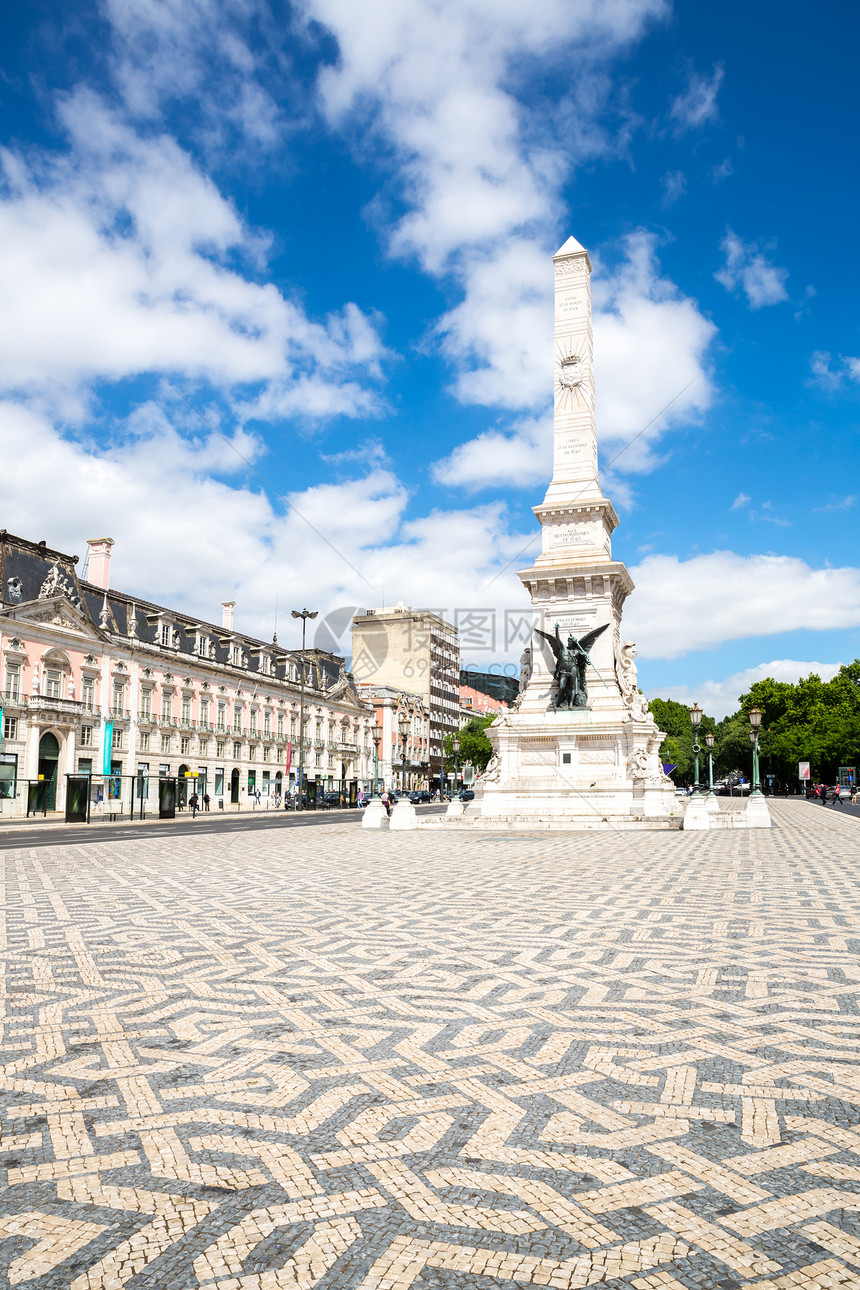 餐馆广场与纪念碑里斯本,葡萄牙图片