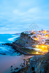 黄昏时分,葡萄牙辛特拉的阿岑哈斯马村高清图片