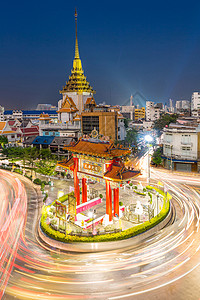 门户拱门颂歌圈沃特特里米特,金佛寺,唐人街泰国曼谷地标图片