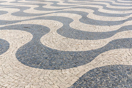 瓷砖砖地板里斯本镇广场,葡萄牙用背景背景图片