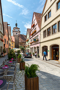 美丽的风景,历史小镇罗滕堡奥贝尔,弗兰科尼亚,巴伐利亚,德国图片