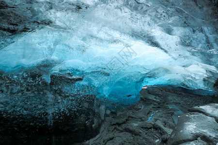 曲登尼玛冰川Vatnajokull冰川Jokulsarlon冰岛的冰洞背景