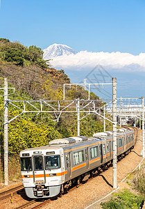 火车与MT日本静冈富士图片