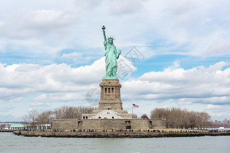 美国纽约市自由女神像背景图片
