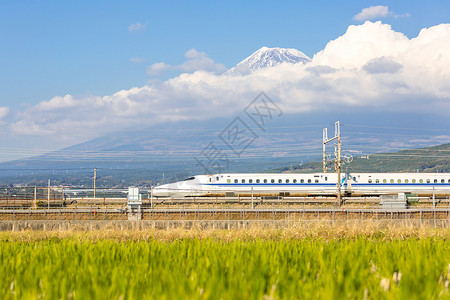 新干线托凯多与MT富士,静冈,日本高清图片