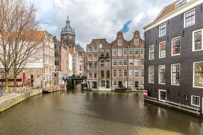 阿姆斯特丹运河荷兰尼古拉斯教堂图片
