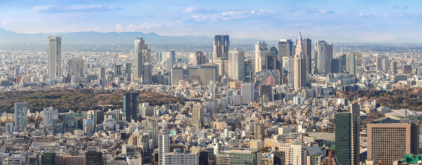 东京城市天际线新宿地区全景图片