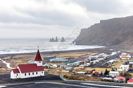 欧洲冰岛的Vik村,VikiMirdal教堂图片