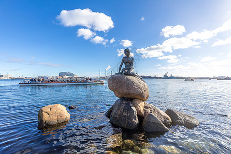 丹麦哥本哈根雕像的景色高清图片