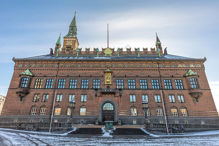 丹麦哥本哈根市政厅的立高清图片