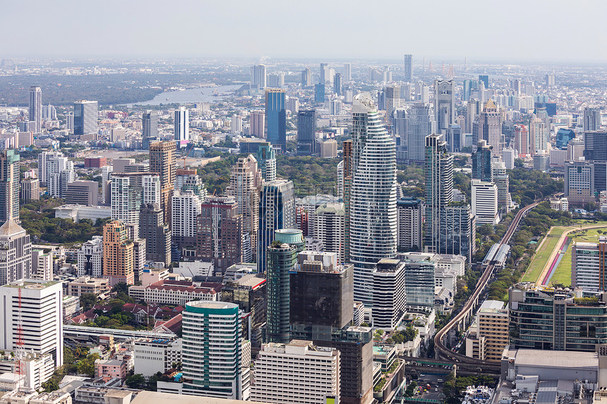 泰国市中心曼谷城市景观天际线的鸟瞰图图片