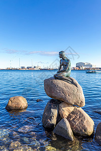 丹麦哥本哈根雕像的景色高清图片