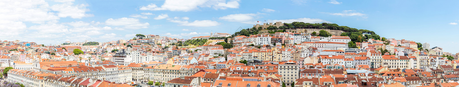 紫花苜蓿极小值葡萄牙里斯本首都城市城市景观全景背景