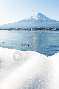 梯形图mt富士山雪景背景