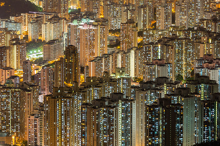 九龙航空香港住宅区夜间图片