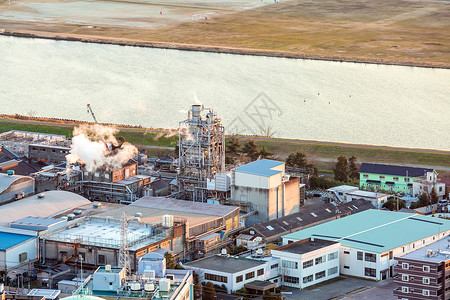 工业区鸟瞰图汽油工业区的鸟瞰图背景