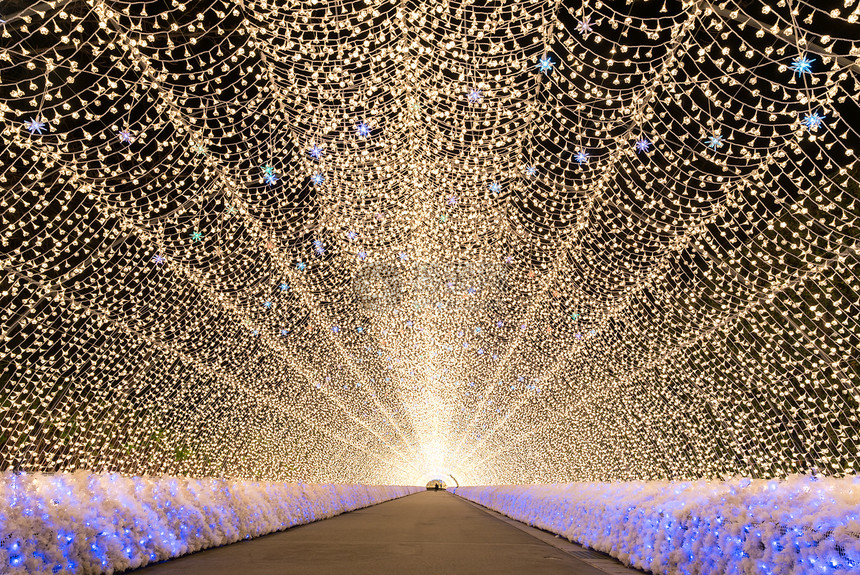 名古屋,日本纳巴纳冬天的夜晚没萨托花园图片