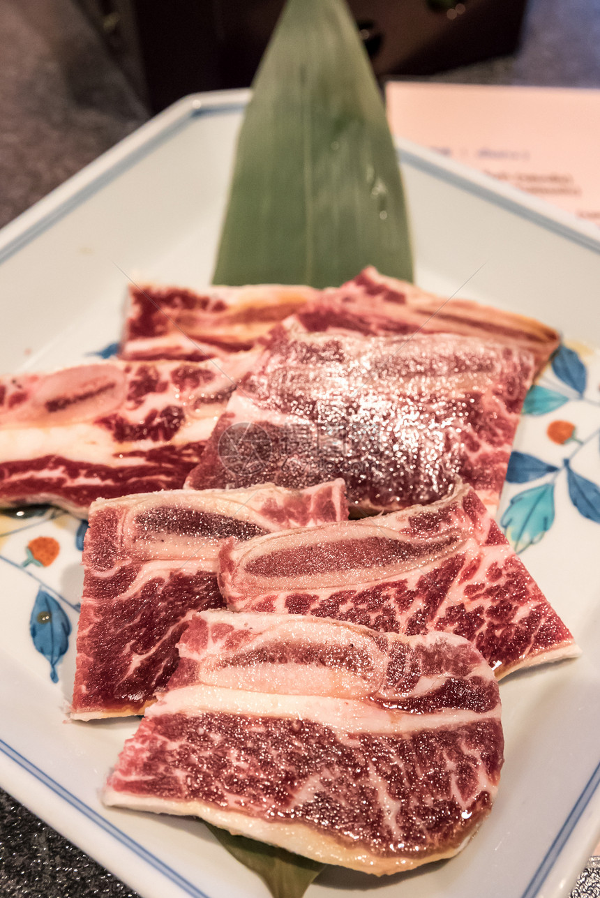 瓦古牛肉肋骨优质日本肉烧烤Yakiniku图片