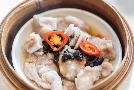 中国点心,黑豆蒸排骨蒸中国石鸡菜图片