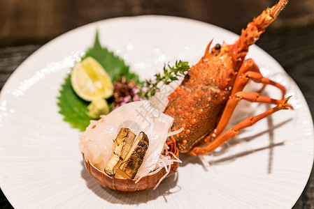 龙虾腰身,松鸡日本料理龙虾腰带背景图片