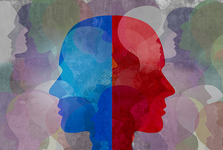 症分裂人格障碍心理健康精神疾病的三维插图风格图片