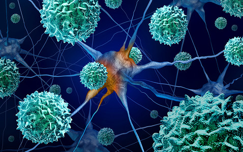 原子力显微镜疾病急弛缓脊髓炎医学种神经学疾病,代表肠道病脊髓灰质炎病三维插图背景图片