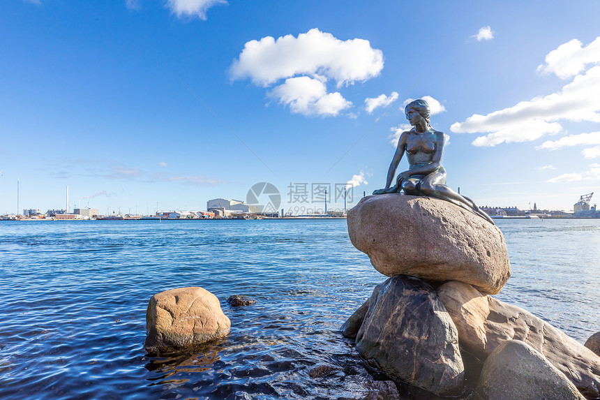 丹麦哥本哈根雕像的景色图片
