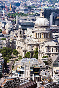英国保罗大教堂空中视野图片