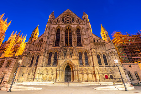 约克明斯特大教堂日落黄昏,约克,英国图片