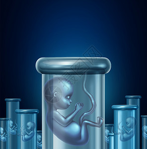 试管婴儿的体外受精,生育治疗人工授精,个符号与胎儿试管中帮助孕问题个三维插图图片