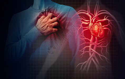 预防心血管患心脏病三维插图风格的元素背景