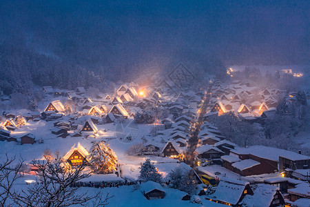 川府香辣虾冬季景观的西拉卡瓦戈淡出与雪府楚布日本背景