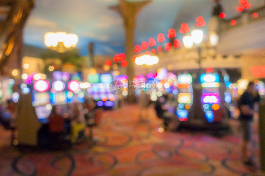 美国内华达州拉斯维加斯市赌场的抽象模糊背景图片