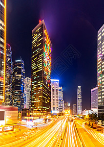 香港城市景观海中部香港市中心区晚上高清图片