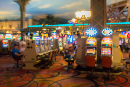 美国内华达州拉斯维加斯市赌场的抽象模糊背景背景图片