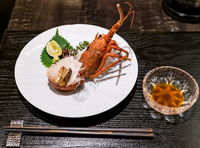 龙虾腰身,松鸡日本料理背景