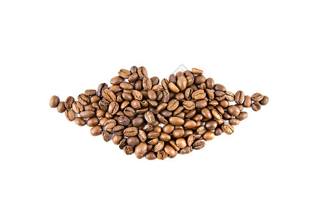 咖啡豆中分离出来的嘴唇白色上图片